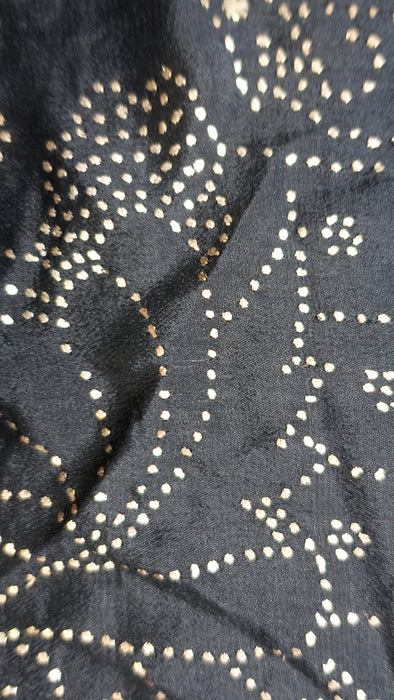 Black Vintage Silk Mukesh Vintage Sari - New