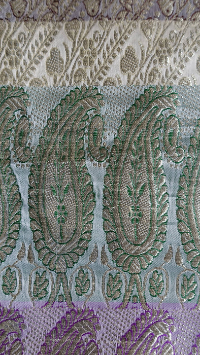 Cream Vintage Woven Silk With Pastel Coloured Palla - Preloved