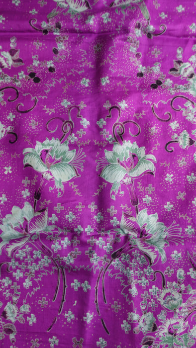 Green And Purple Vintage Silk Sari - Preloved