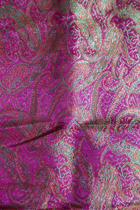 Pink And Green Vintage Sari With Blouse Piece - New