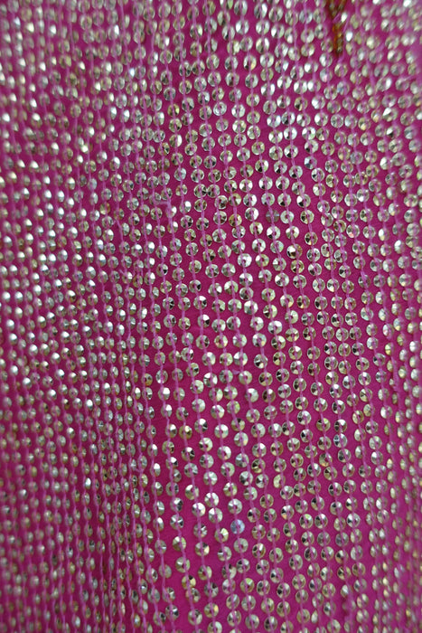 Pink Sequinned Vintage Wedding Sari - New