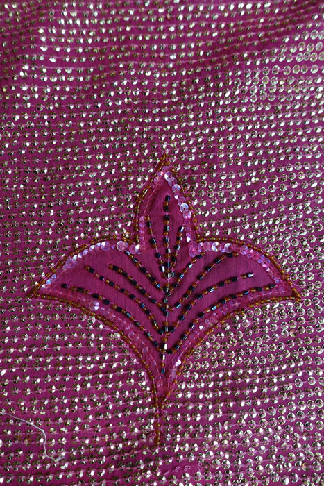 Pink Sequinned Vintage Wedding Sari - New