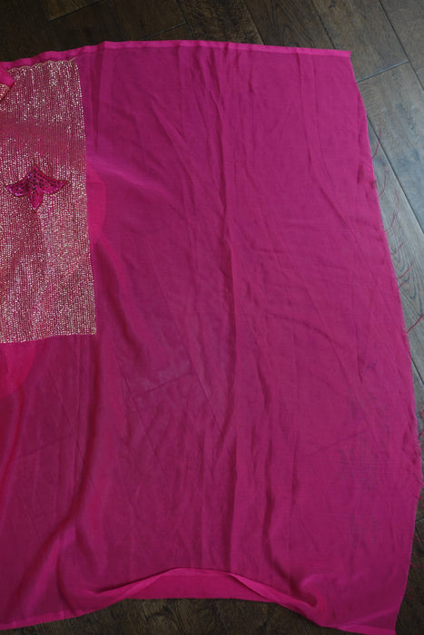 Pink Sequinned Vintage Wedding Sari - New