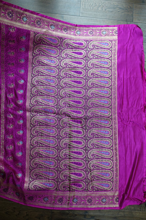 Pink Magenta Vintage Silk Sari -Preloved