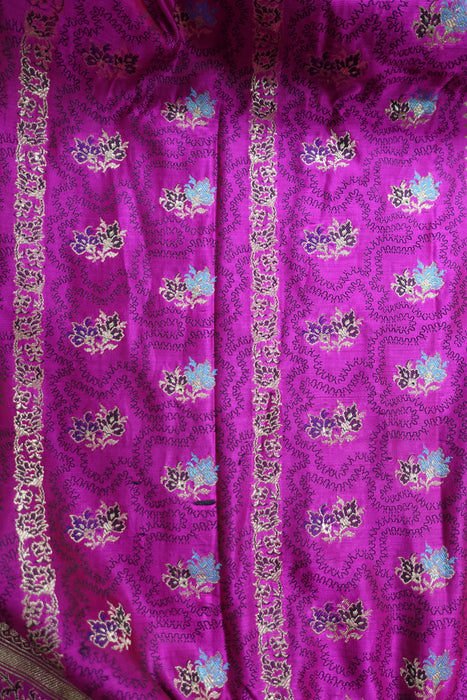 Pink Magenta Vintage Silk Sari -Preloved