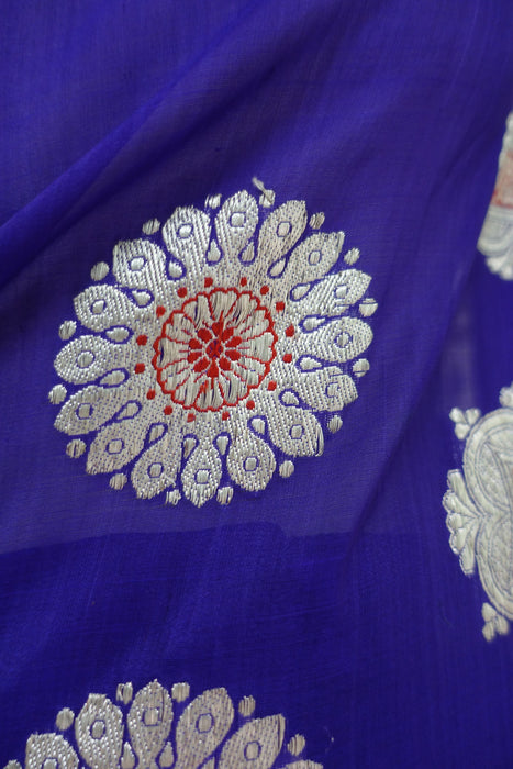 Purple Silk Blend Vintage Sari - New