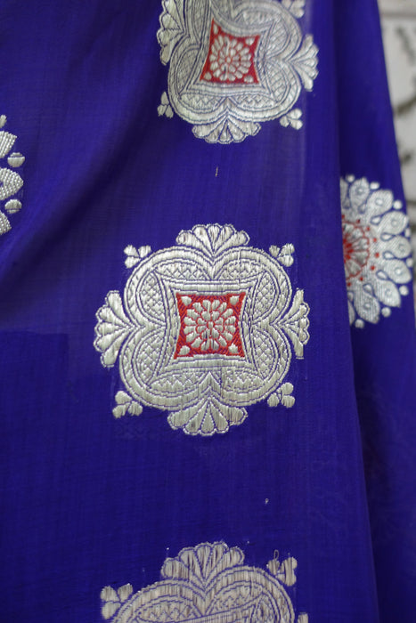 Purple Silk Blend Vintage Sari - New
