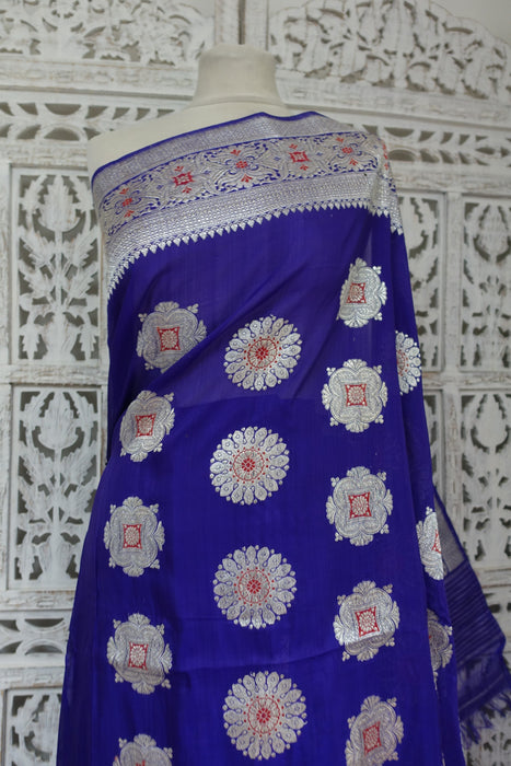 Purple Silk Blend Vintage Sari - New