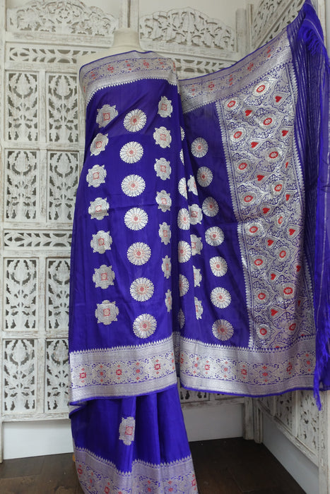 Purple Silk Blend Vintage Sari - New