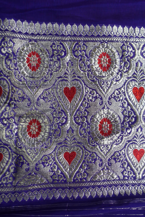 Purple Silk Blend Vintage Sari - New