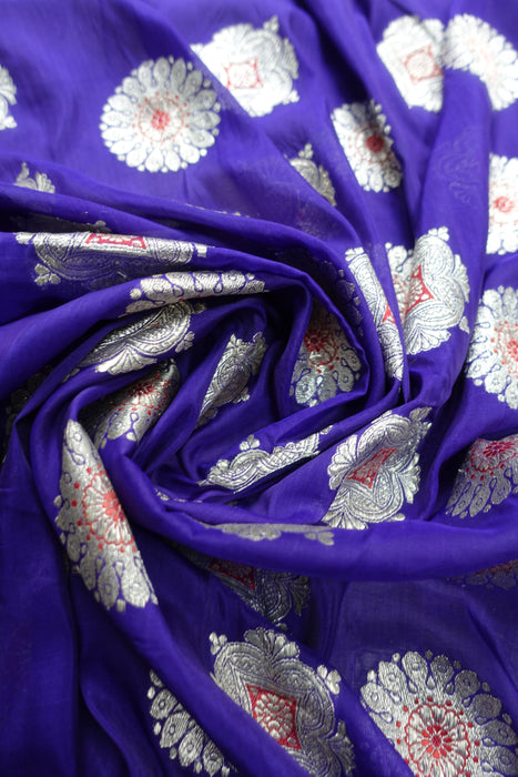 Purple Silk Blend Vintage Sari - New