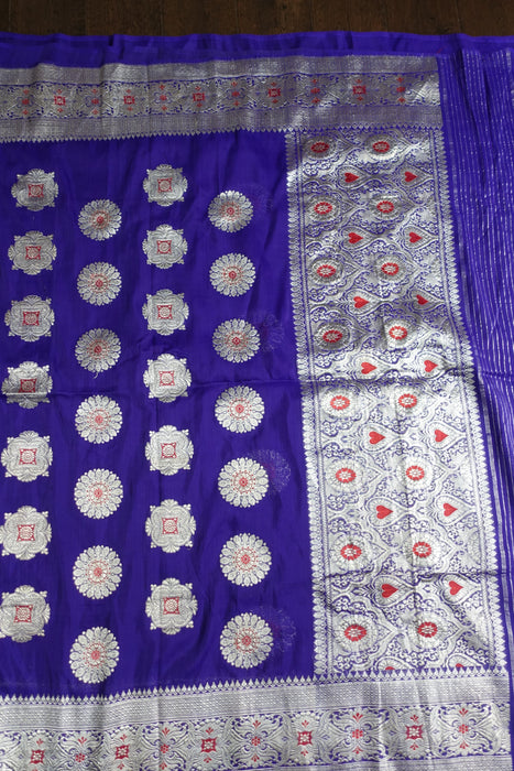 Purple Silk Blend Vintage Sari - New