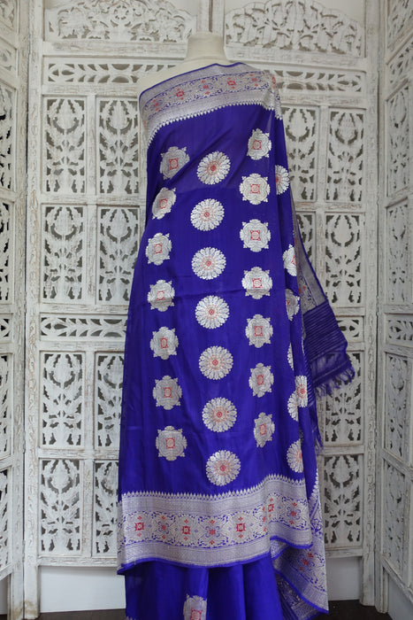 Purple Silk Blend Vintage Sari - New