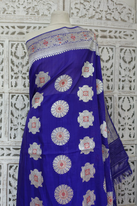Purple Silk Blend Vintage Sari - New