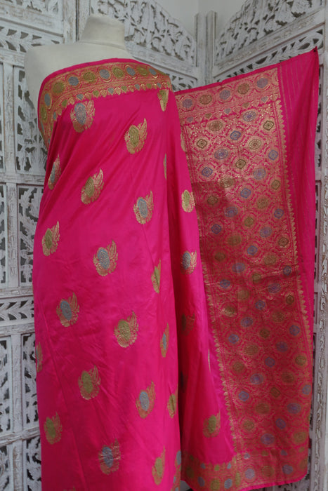 Pink Vintage Silk Sari - New
