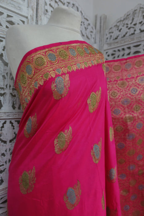 Pink Vintage Silk Sari - New