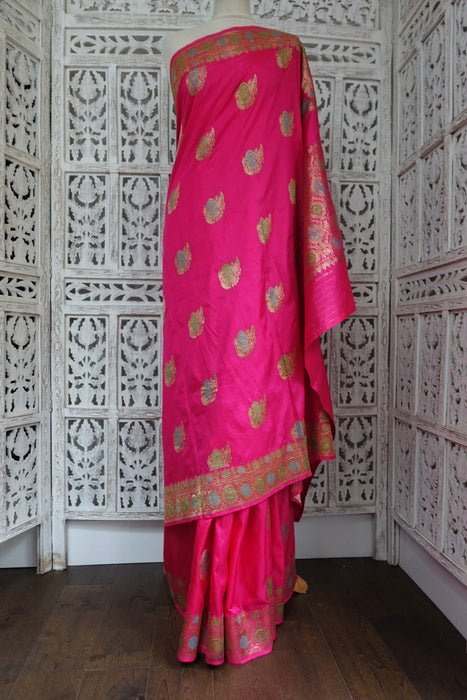 Pink Vintage Silk Sari - New