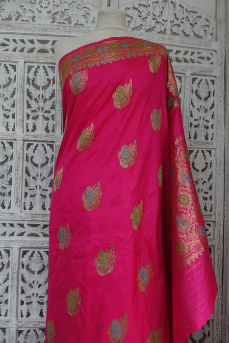 Pink Vintage Silk Sari - New