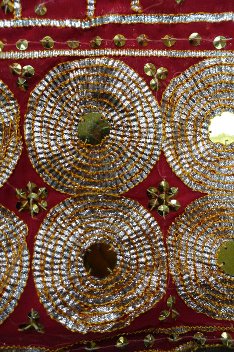 Red Wedding Gold Gota Vintage Wedding Sari - Preloved