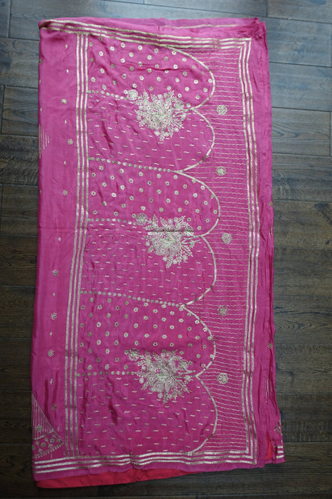Dusky Silk Vintage Tilla Embroidered Sari - Preloved