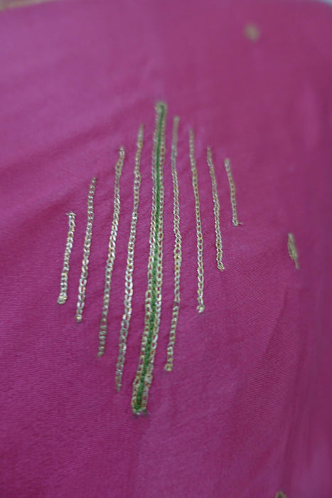 Dusky Silk Vintage Tilla Embroidered Sari - Preloved