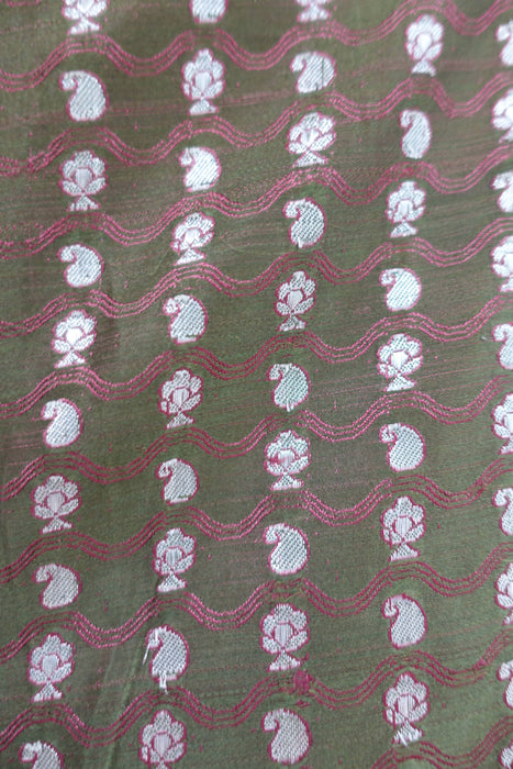 2 Tone Green Silk Tanchoi Sateen Silk - Preloved