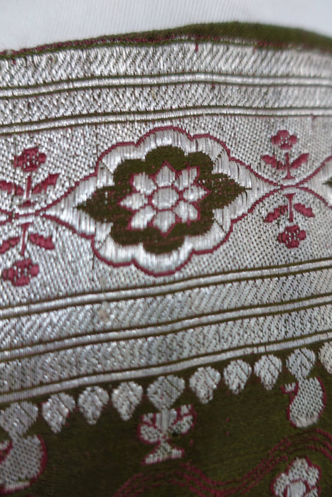 2 Tone Green Silk Tanchoi Sateen Silk - Preloved