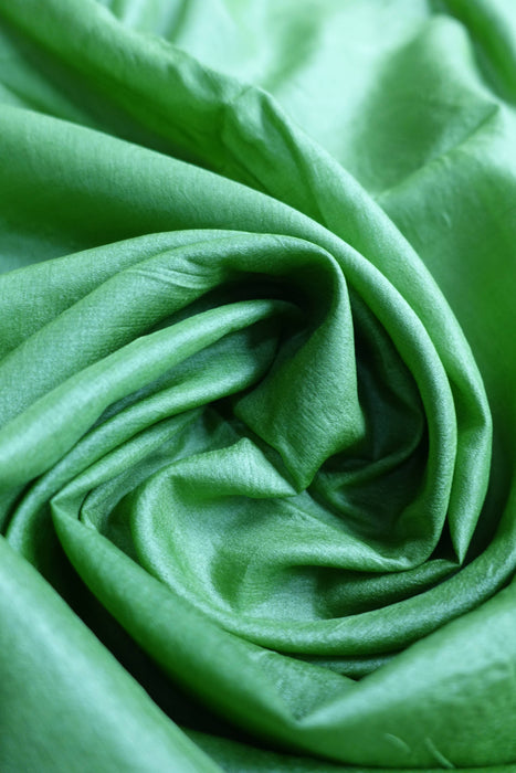 Bright Green Pure Tissue Silk Vintage Sari With Blouse - New