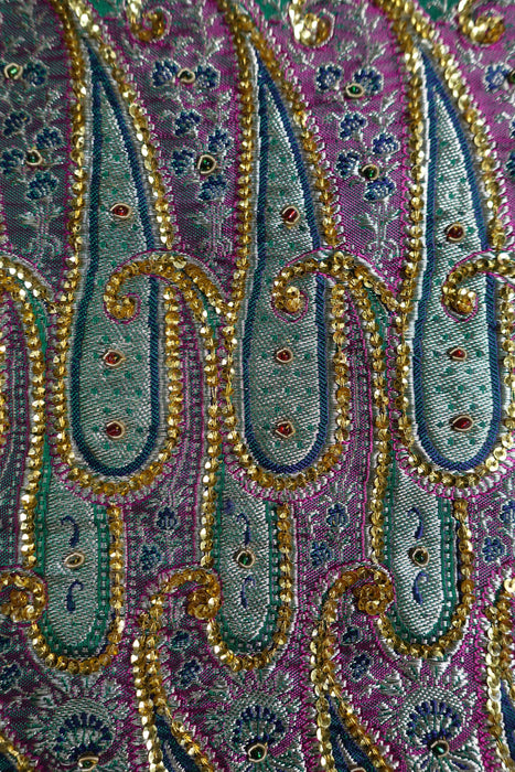 Jade Green Tanchoi Silk Vintage Sari - Preloved