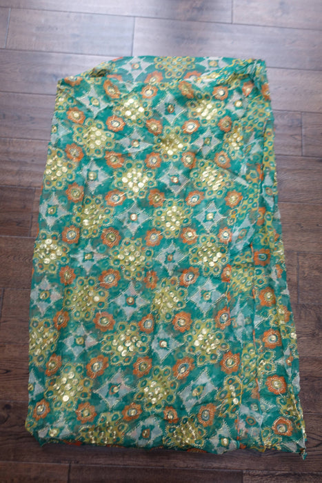 Vintage Retro Floral Print Sari - New