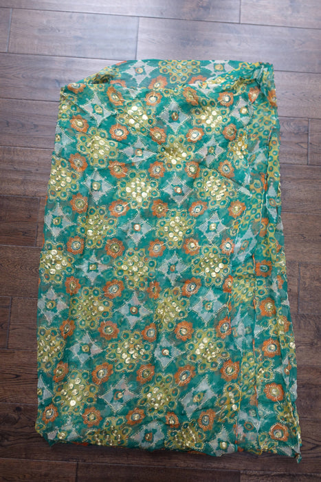 Vintage Retro Floral Print Sari - New