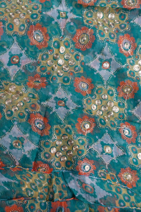 Vintage Retro Floral Print Sari - New