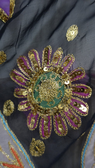 Vintage Sequinned  Colourful Sari - Preloved