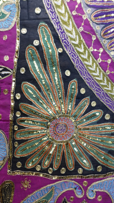 Vintage Sequinned  Colourful Sari - Preloved