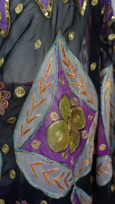 Vintage Sequinned  Colourful Sari - Preloved