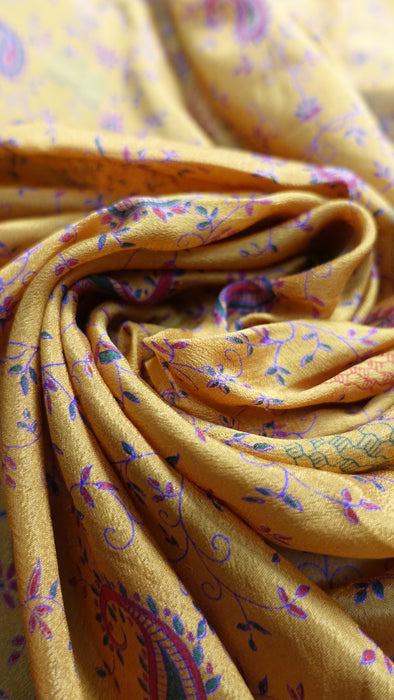 Ochre And Red Pasiely Silk Sari - New