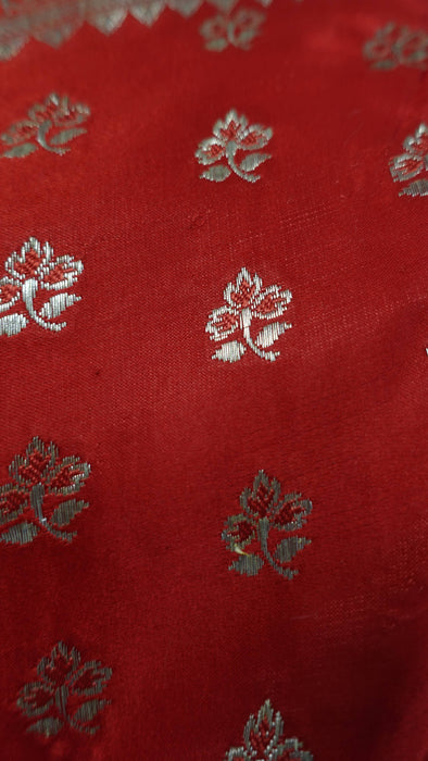 Red Brocade Vintage Wedding Sari - Preloved
