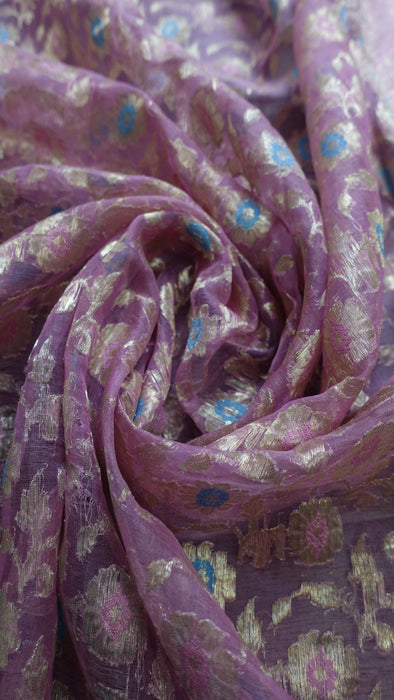 Soft Pink Vintage Silk Voile Sari - Preloved