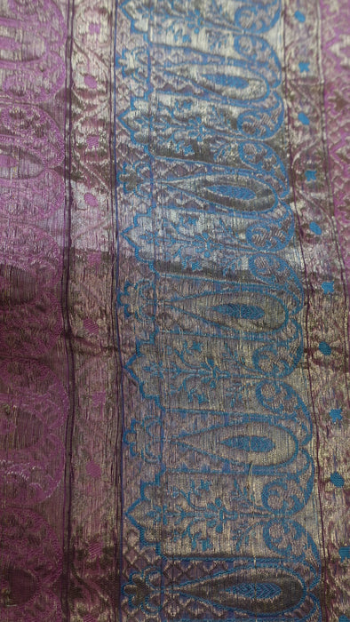 Soft Pink Vintage Silk Voile Sari - Preloved
