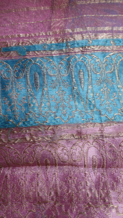 Soft Pink Vintage Silk Voile Sari - Preloved