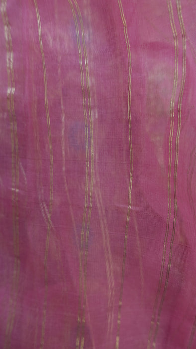 Soft Pink Vintage Silk Voile Sari - Preloved