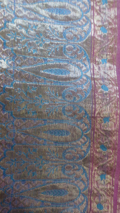 Soft Pink Vintage Silk Voile Sari - Preloved