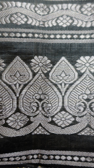 Khaki Green Silk Blend Sari - New