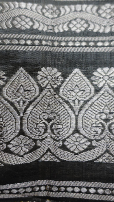 Khaki Green Silk Blend Sari - New