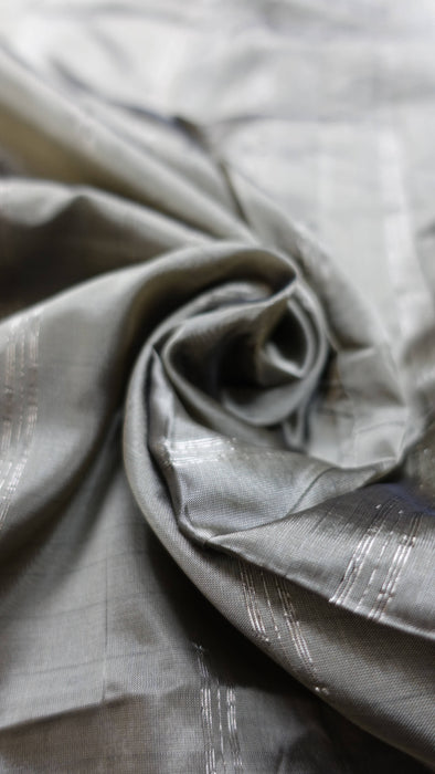 Khaki Green Silk Blend Sari - New