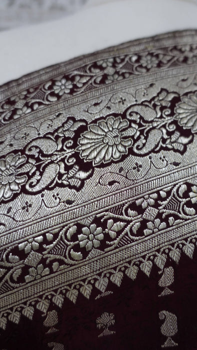 Dark Plum Vintage Heavy Sari - New