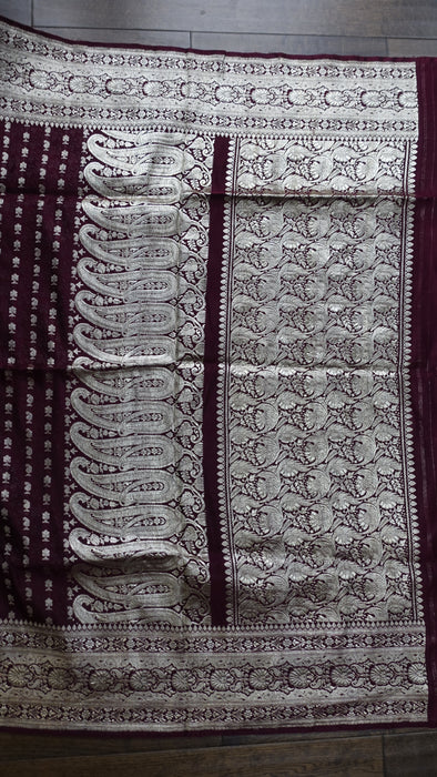 Dark Plum Vintage Heavy Sari - New