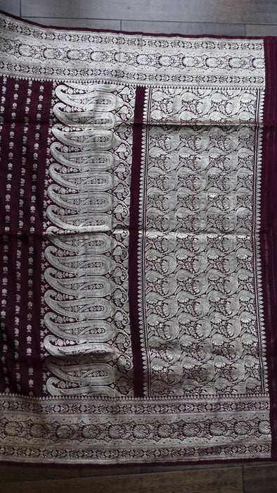 Dark Plum Vintage Heavy Sari - New