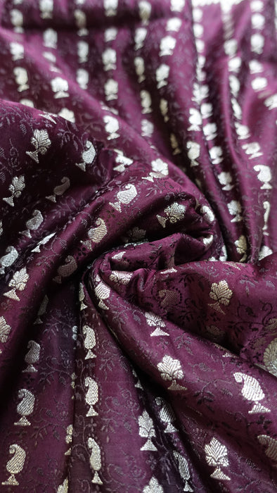 Dark Plum Vintage Heavy Sari - New