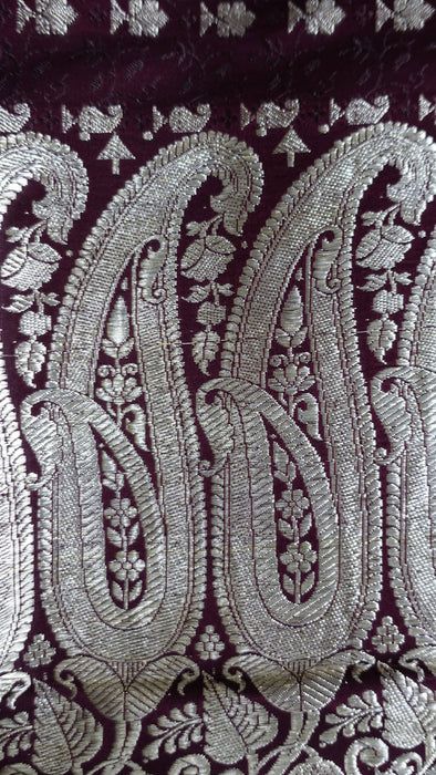 Dark Plum Vintage Heavy Sari - New